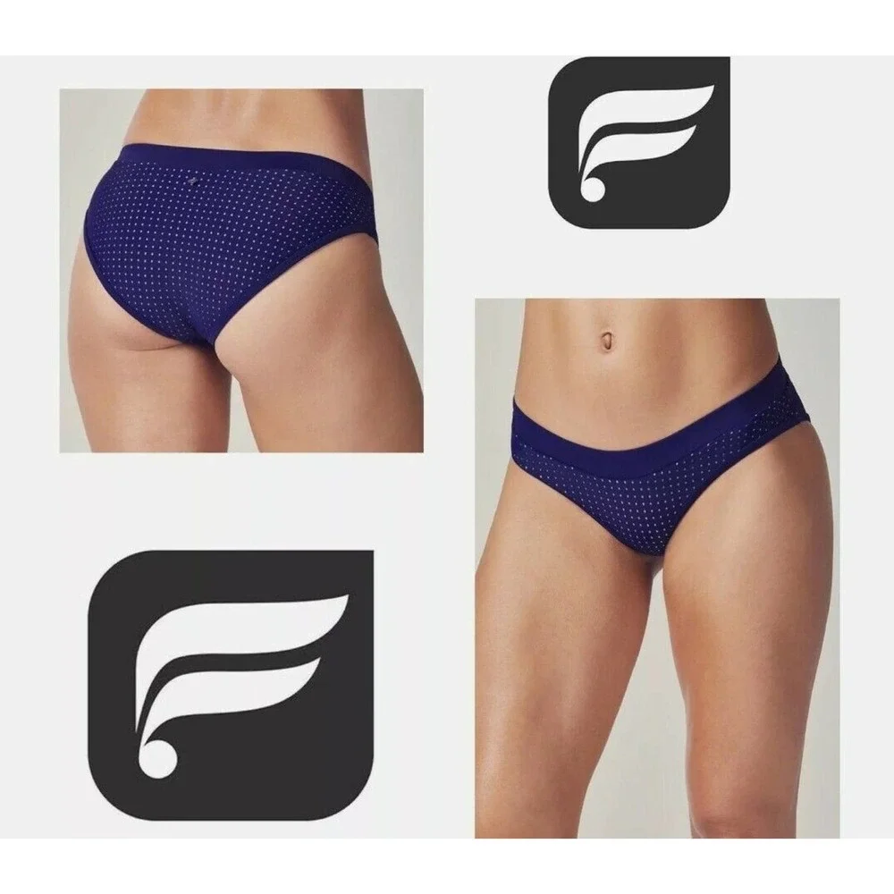 Fabletics Womens Bikini Size S‎ Small Blue Bottoms Valentina Mesh Soft Swimwear